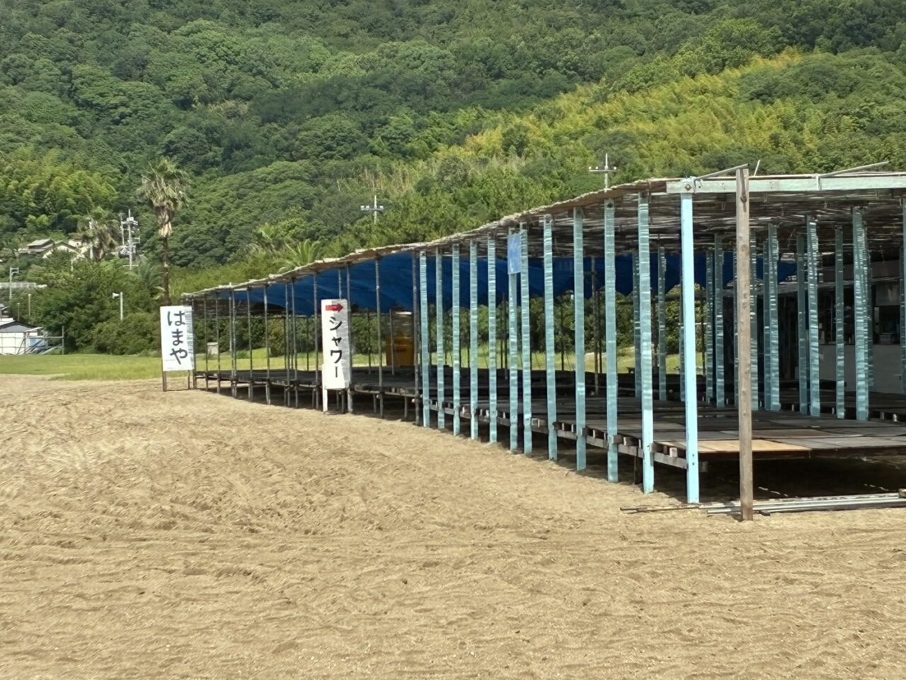 沙美西海水浴場のシャワー案内