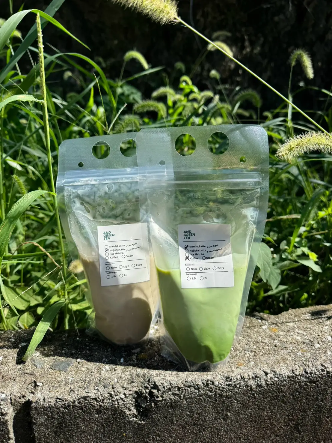 Midorinoitiの抹茶ラテ、ほうじ茶ラテ