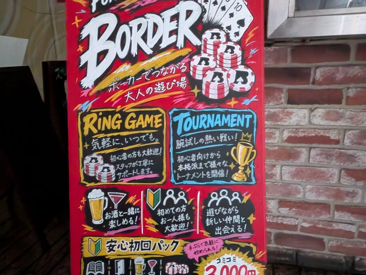 BORDERオープンの看板